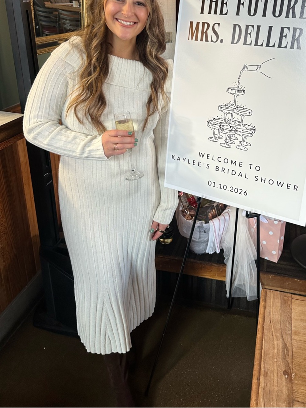 Off the shoulder sweater dress